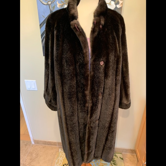 Vintage Sportowne futur  faux  fur reversible coat - Picture 2 of 12